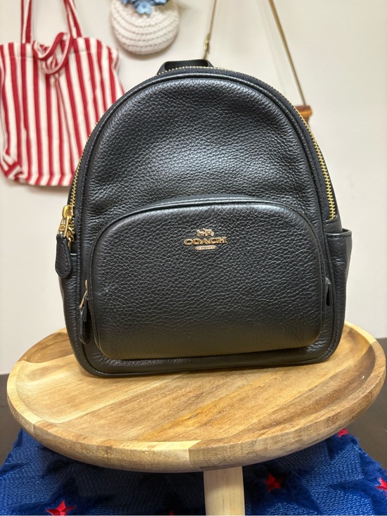 Coach Handbags - Coach Black Pebbled Leather Mini Backpack with Gold Hardware